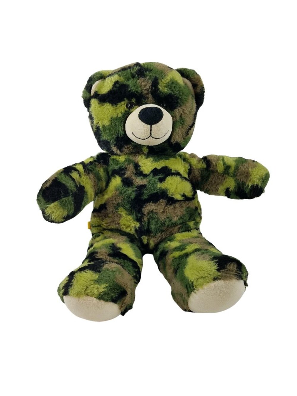Build a Bear Camouflage Army Military Teddy Bear Plush Green Brown 16" BABW